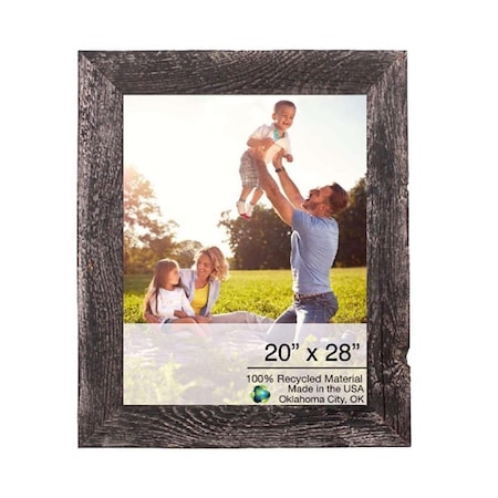 Palacedesigns 20 x 28 in. Rustic Farmhouse Rustic Black Wood Picture Frame PA3648367